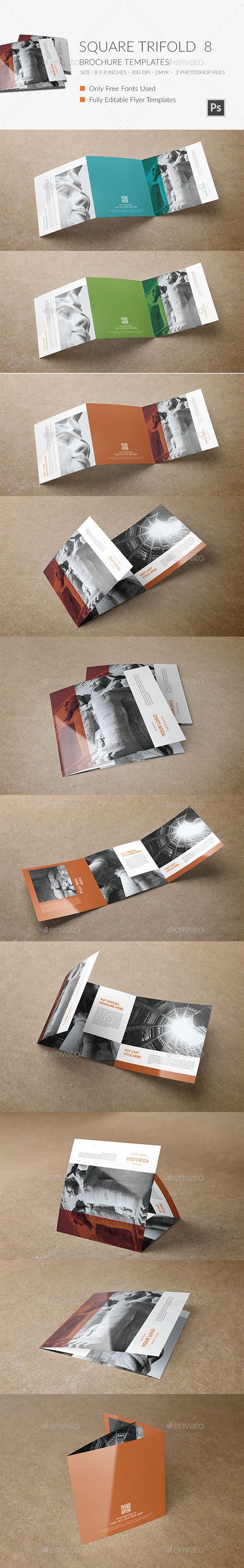 Square Trifold Brochure Template 8 - Brochures Print Templates