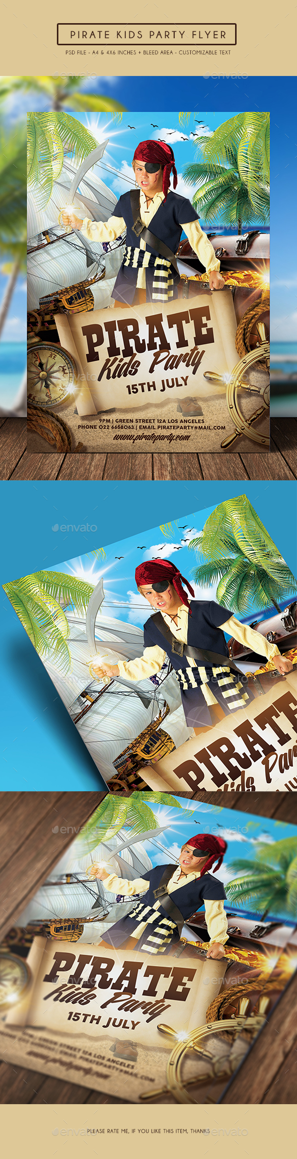 Pirate Kids Party Flyer - Clubs & Parties Events