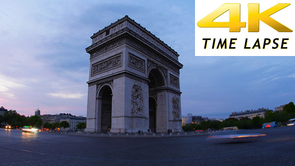 Arc de Triomphe at Champs Elysees, Paris, France