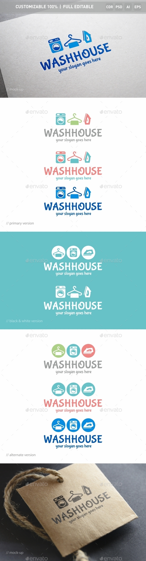 Washhouse Logo Template - Objects Logo Templates