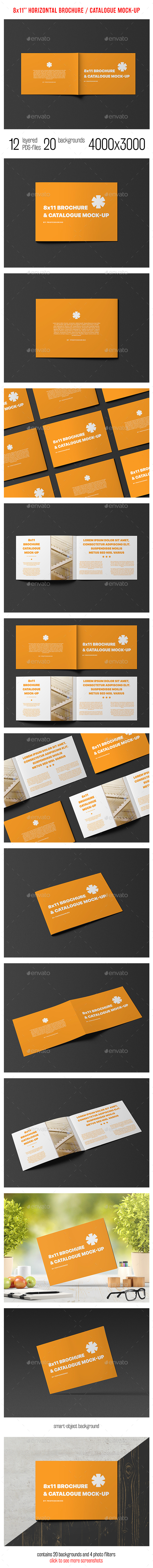 8x11 Horizontal Brochure / Catalogue Mock-Up - Brochures Print