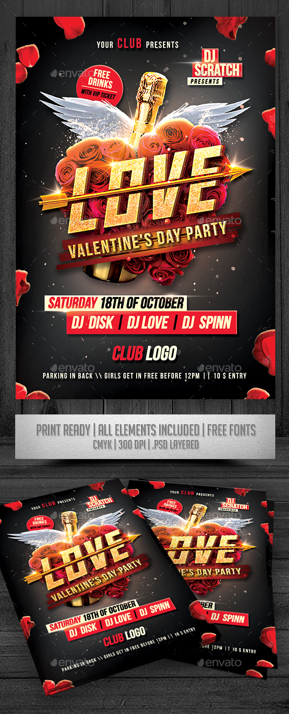 Valentines Day Flyer - Events Flyers