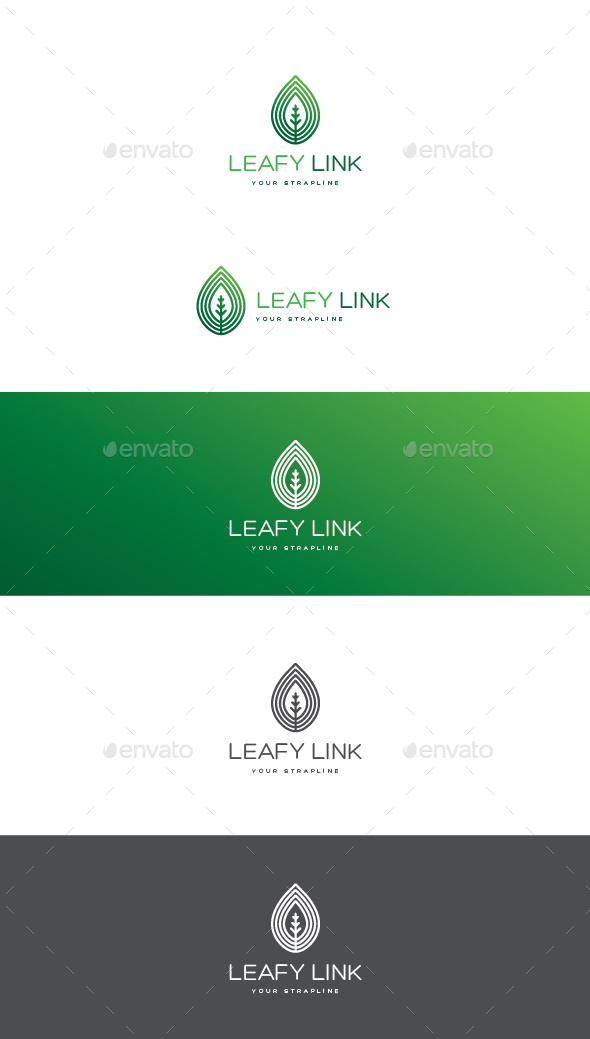 Leafy Link Logo - Nature Logo Templates