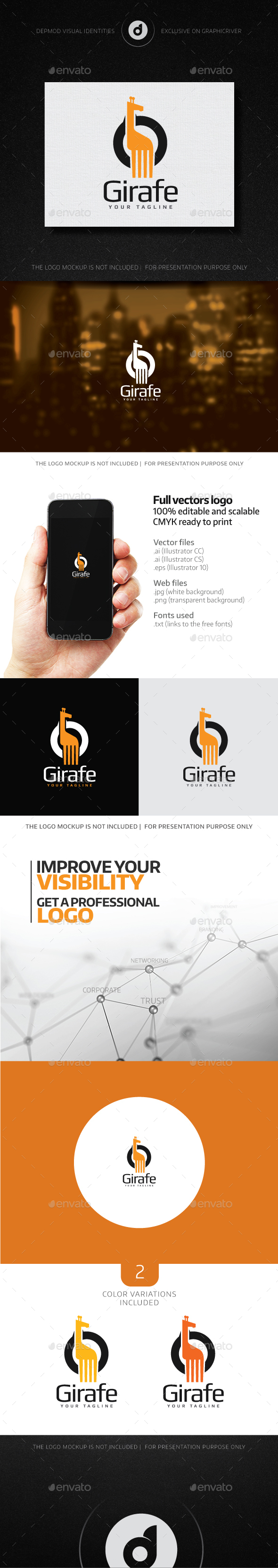 Girafe Logo - Animals Logo Templates