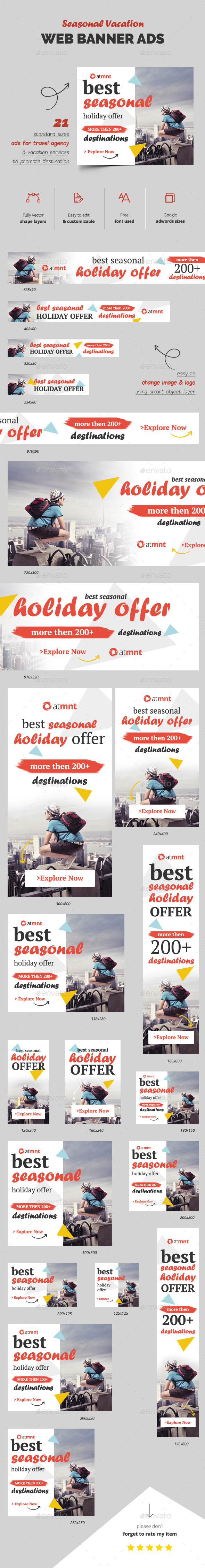 Holiday Web Banner Ads - Banners & Ads Web Elements