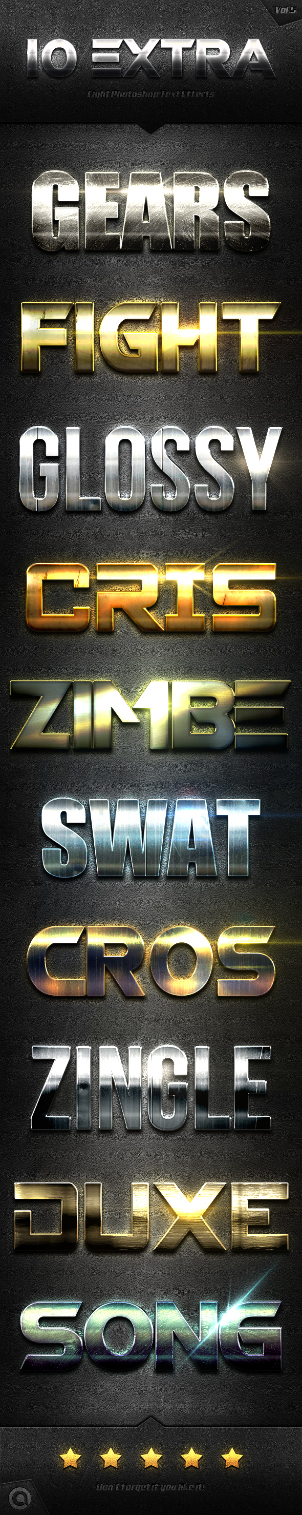 10 Extra Light Text Effects Vol.5 - Styles Photoshop