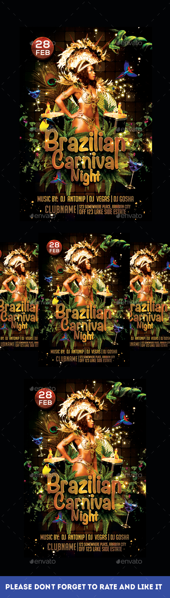 Brazilian Carnival Night Flyer - Flyers Print Templates