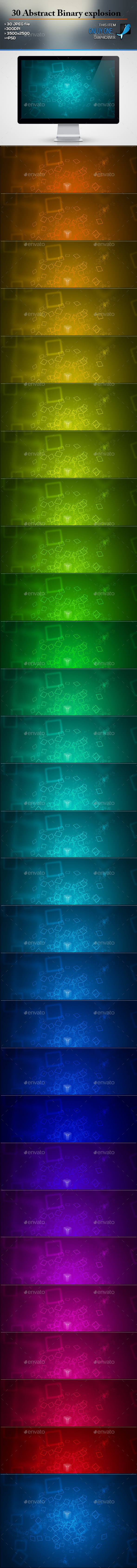 30 Abstract Binary Explosion - Backgrounds Graphics