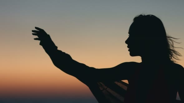 Silhouette of a Sensual Young Woman alt