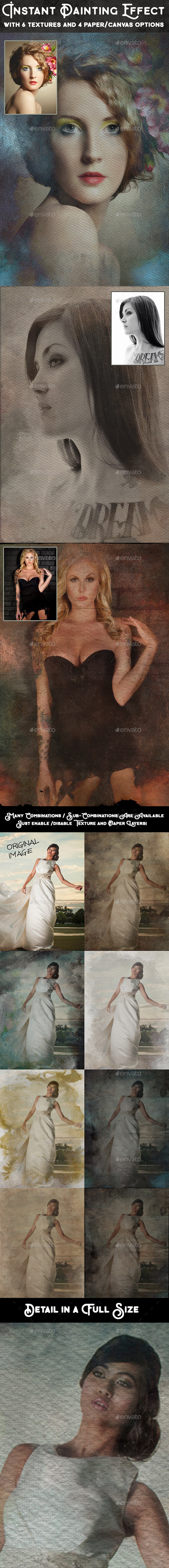 Instant Painting Photoshop Effect - Photo Templates Graphics