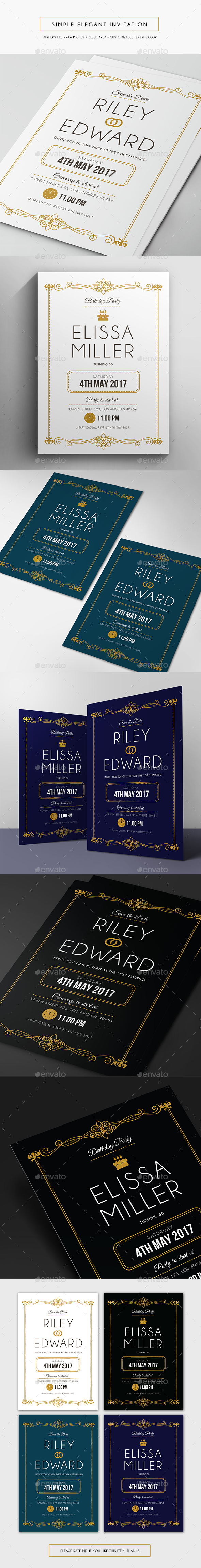 Simple Elegant Invitation - Invitations Cards & Invites