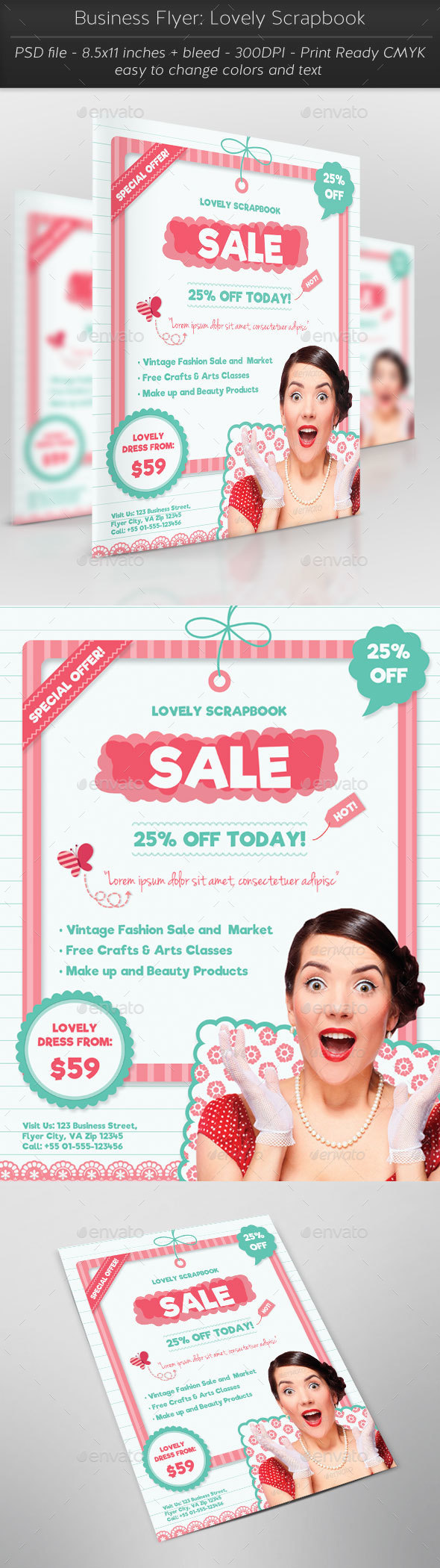 Business Flyer: Lovely Scrapbook - Flyers Print Templates
