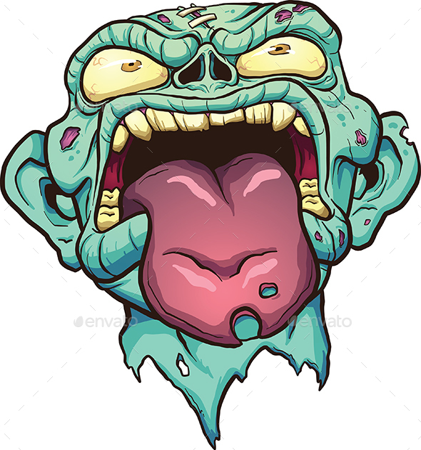 Yelling Zombie Head - Monsters Characters