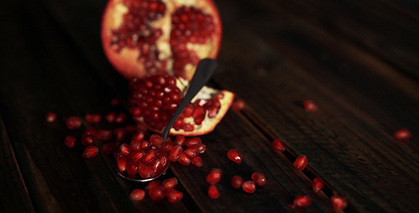 Pomegranate Clusters On Silver Spoon alt
