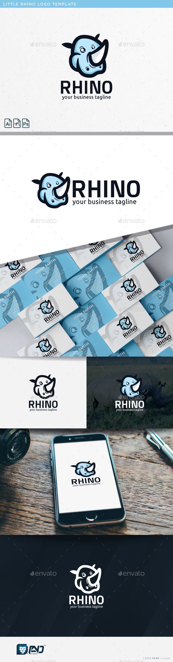 Little Rhino - Animals Logo Templates
