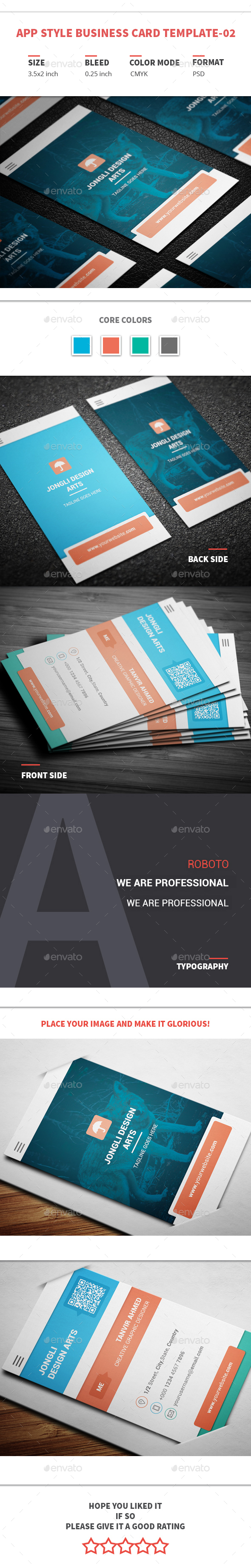 App Style Business Card Template-02 - Creative Business Cards