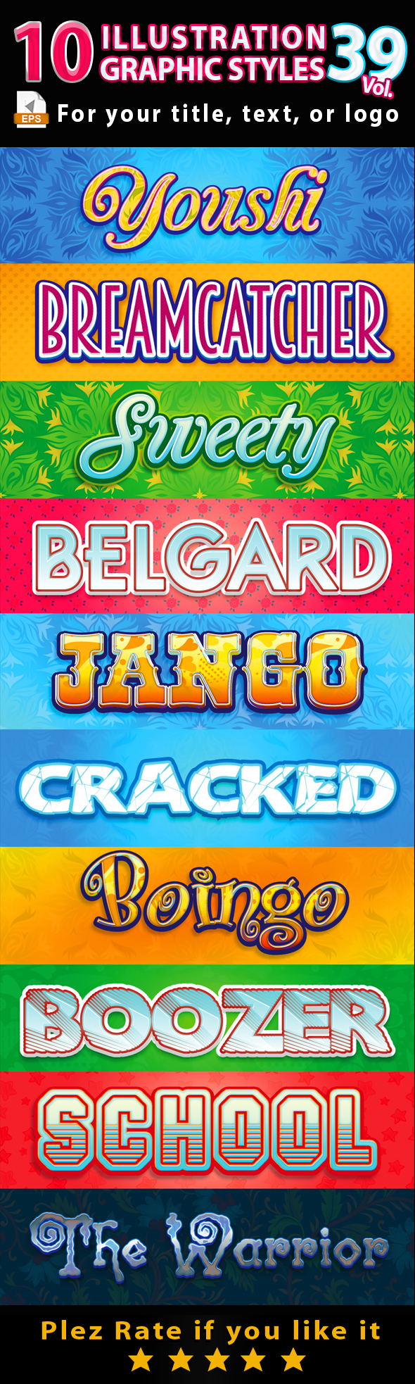 Edit 10 Illustrator Graphic Styles Vol.39 - Styles Illustrator