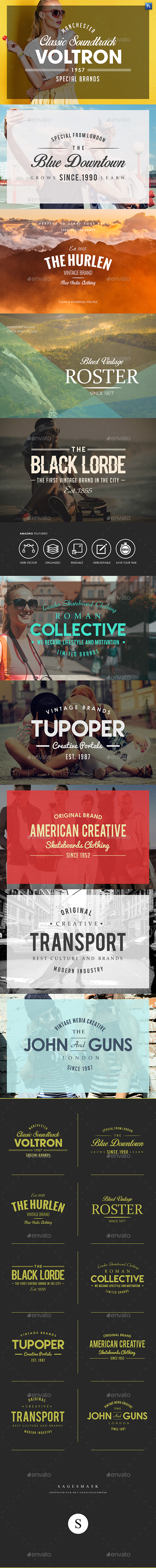 Retro Logo Badges Vol. 1 - Badges & Stickers Web Elements
