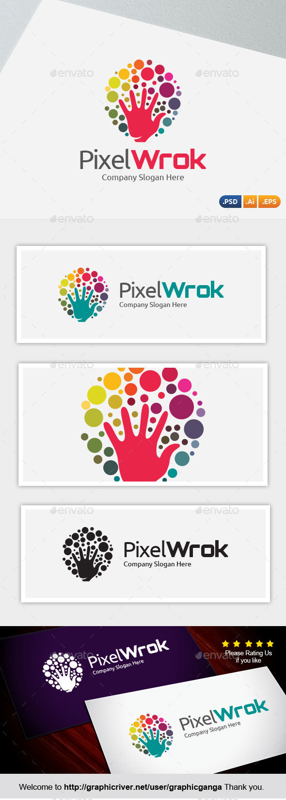 Pixel Work - Abstract Logo Templates
