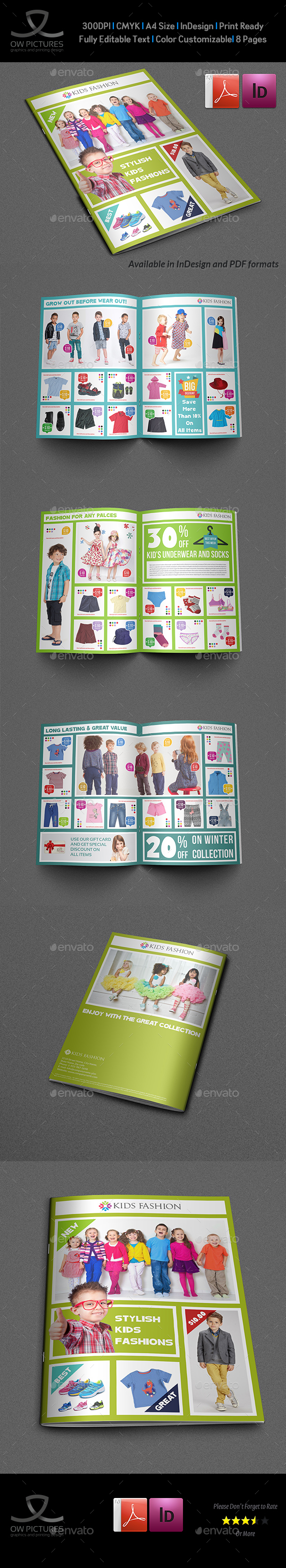 Kids Fashion Products Catalog Brochure Template - Catalogs Brochures