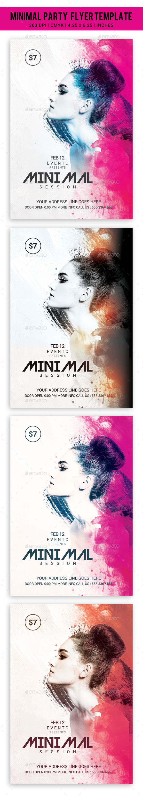 Minimal Party Flyer Template - Clubs & Parties Events