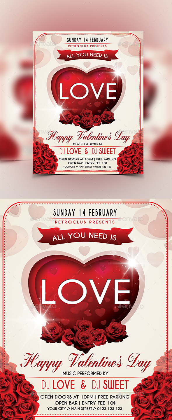 Valentine's Day Flyer - Flyers Print Templates