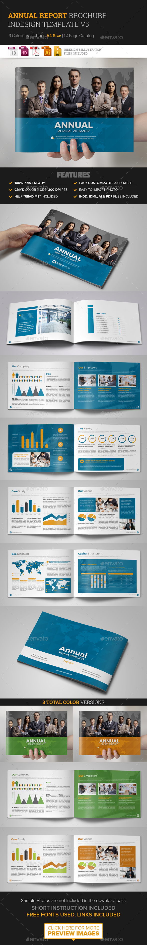 Annual Report Brochure Indesign Template 5 - Corporate Brochures