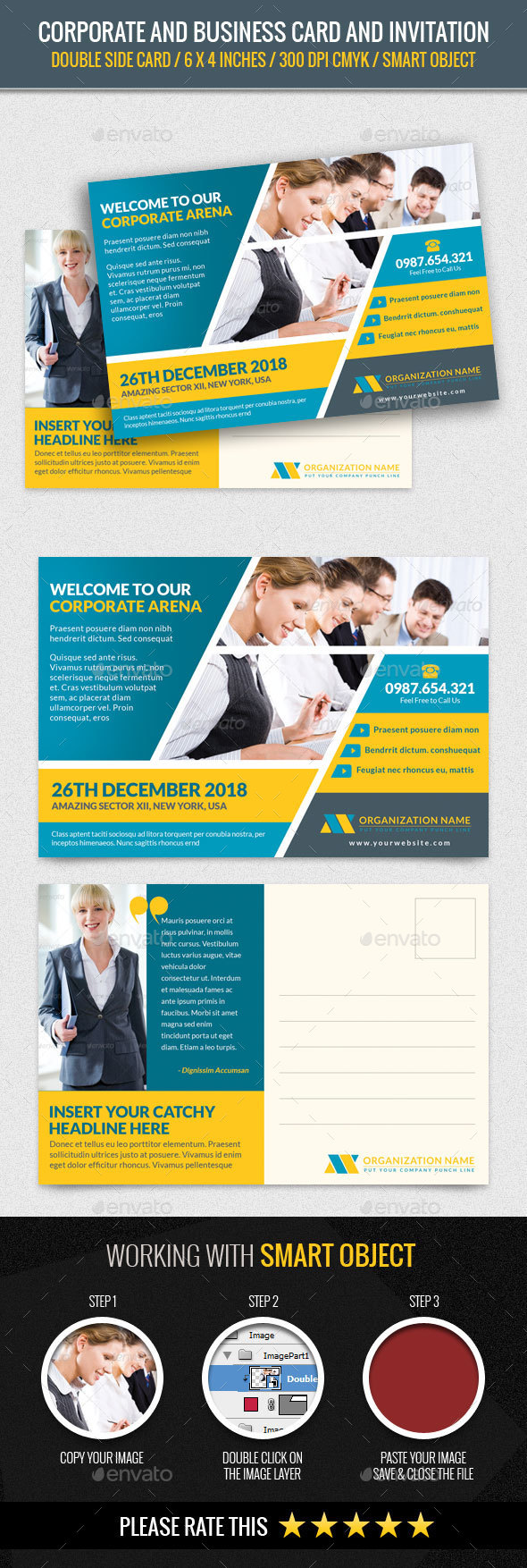 Corporate and Business Post Card - Cards & Invites Print Templates
