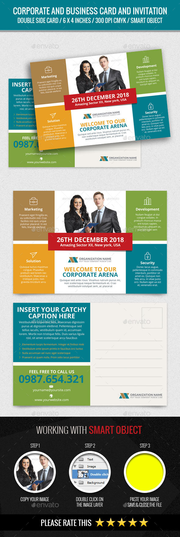 Corporate and Business Post Card - Cards & Invites Print Templates