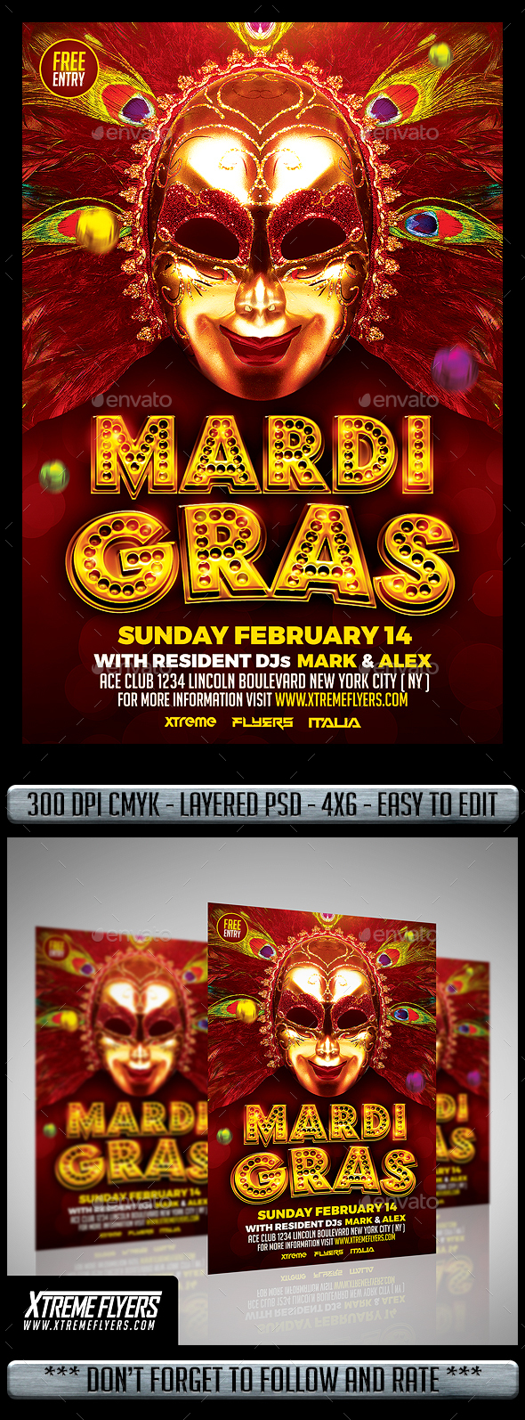 Mardi Gras Flyer - Events Flyers