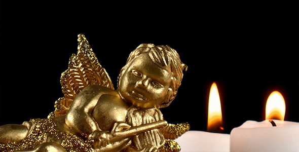 Mythological Angel Figurine & Candle