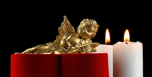 Mythological Angel Figurine & Candles