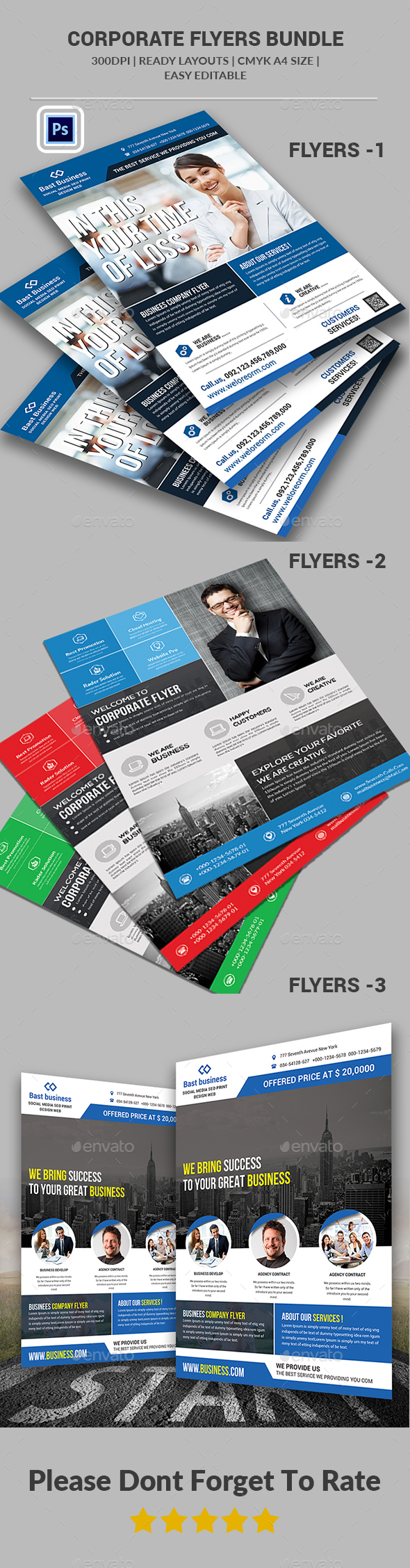 Business Flyers Bundle Templates - Corporate Flyers