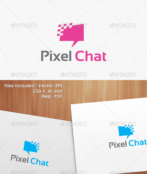 Pixel Chat Logo Template Design - Abstract Logo Templates