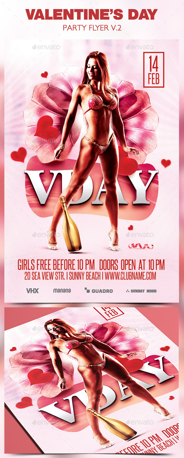 Valentine's Day Party Flyer v.2 - Clubs & Parties Events