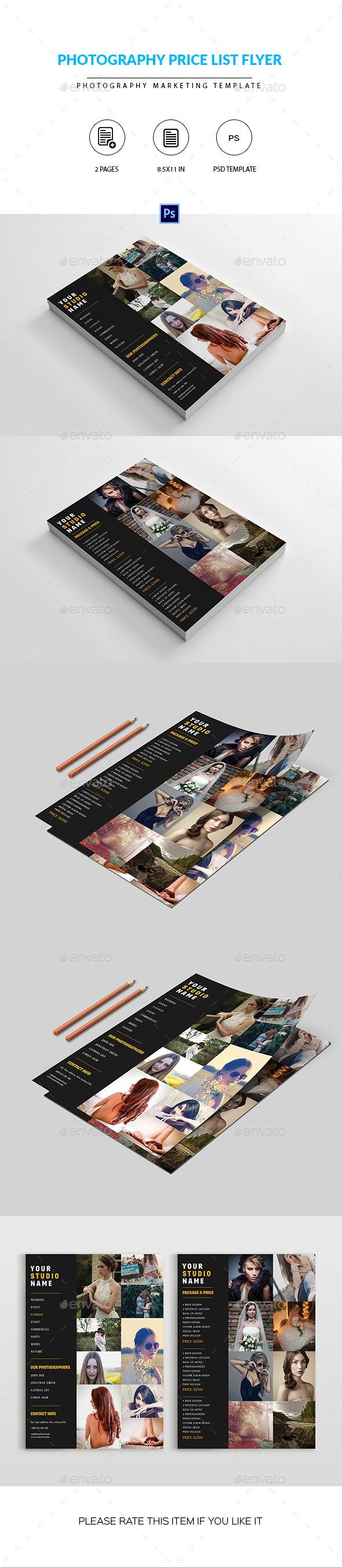 Photography Price List Marketing Flyer - Corporate Flyers