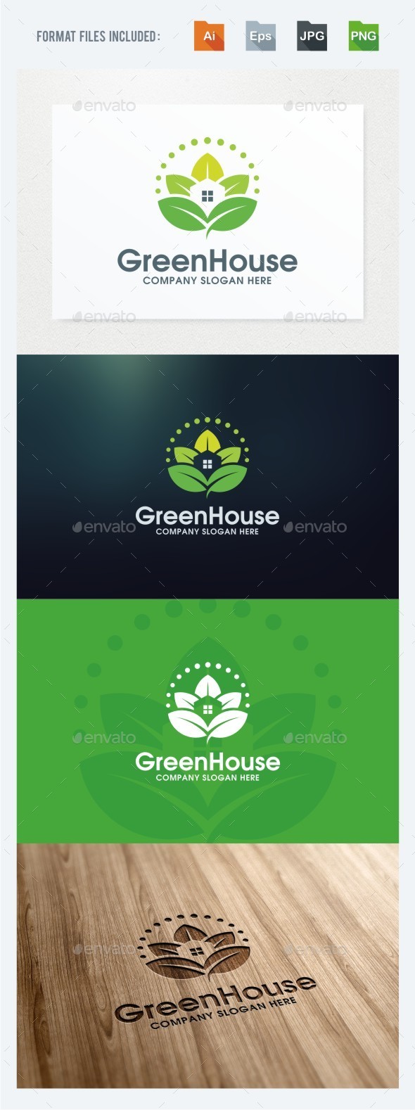 Green House Logo Template - Buildings Logo Templates