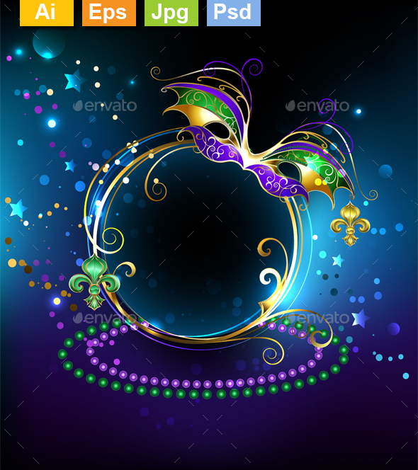 Round Banner with Mask - Borders Decorative