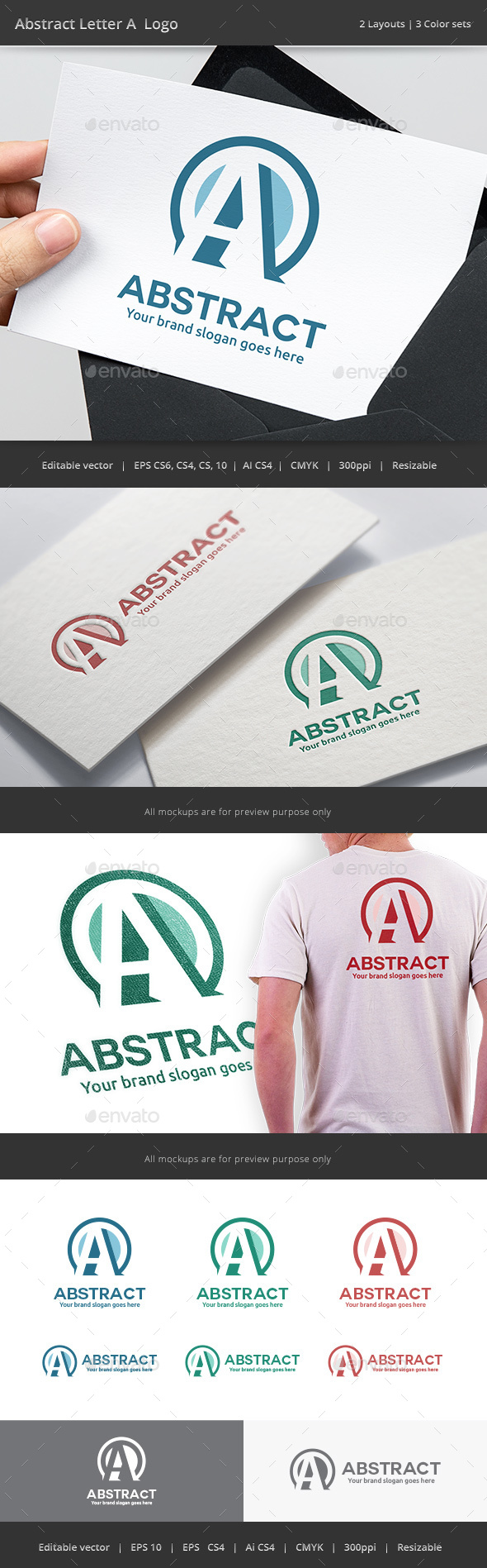 Abstract Letter A Logo - Letters Logo Templates