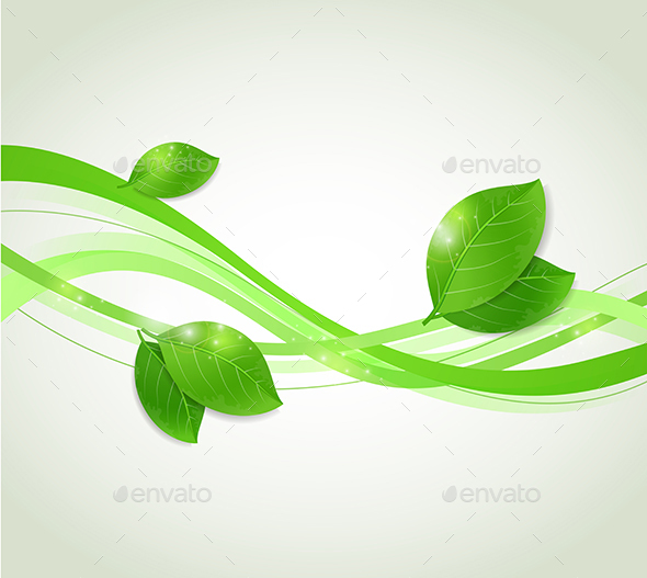 Abstract Background with Green Leaves - Backgrounds Decorative