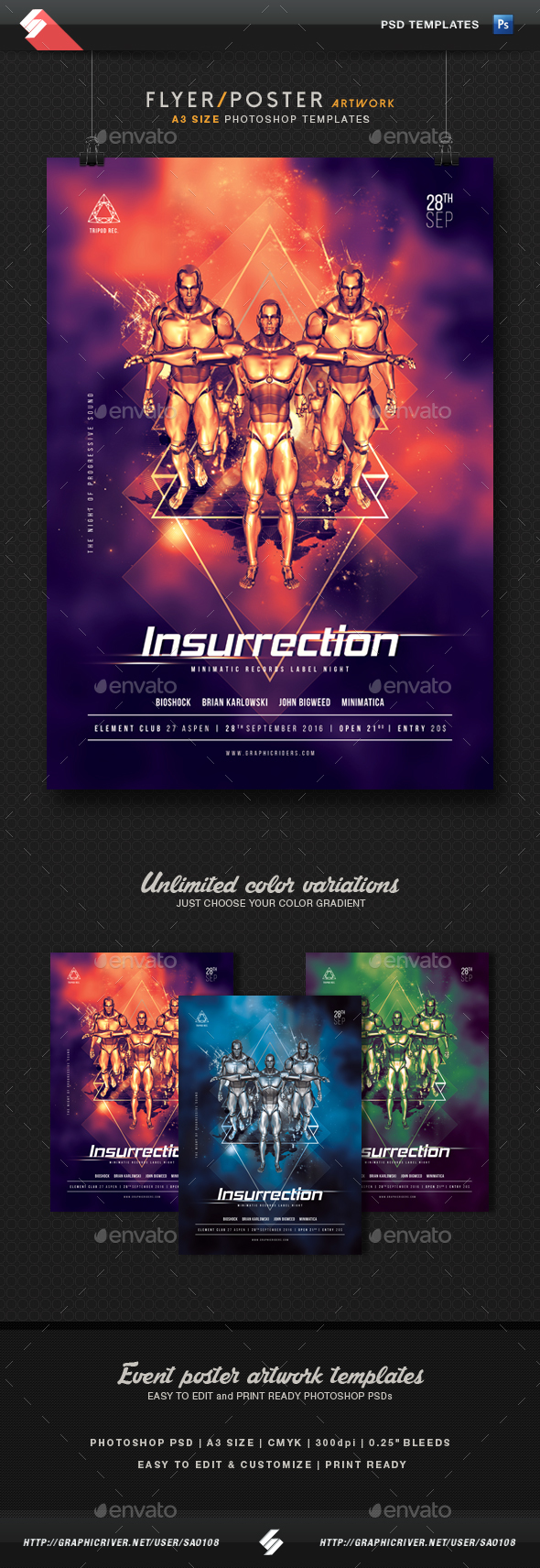 Insurrection - Event Flyer Template A3 - Clubs & Parties Events