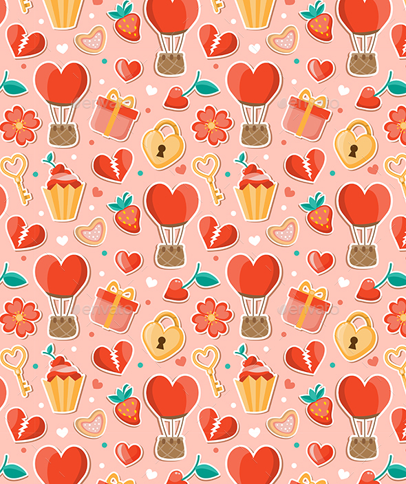 Pink Romantic Seamless Pattern - Patterns Decorative