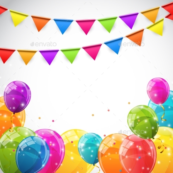 Color Glossy Balloons Background - Backgrounds Decorative