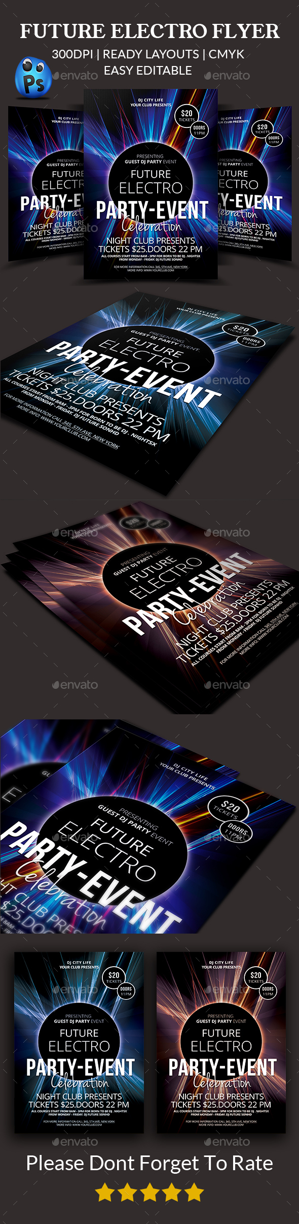 Electro Music Flyer - Clubs & Parties Events