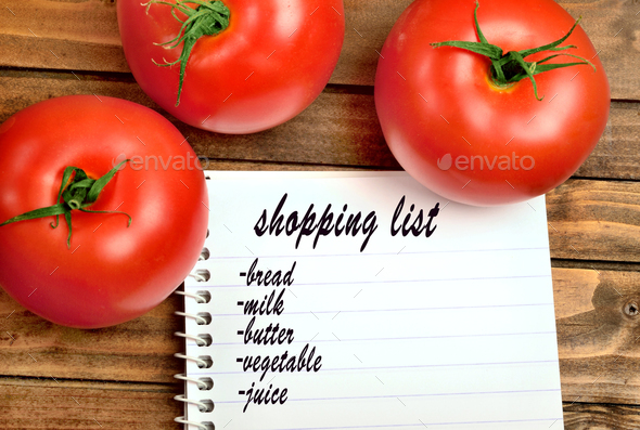 Shopping list words
