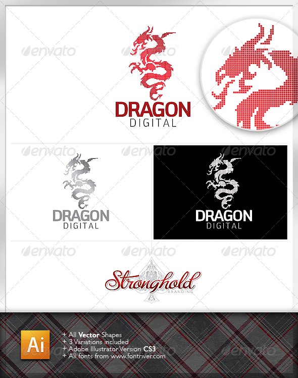 Dragon Digital Logo - Animals Logo Templates