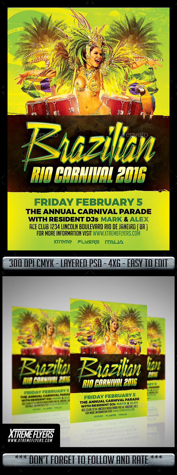 Brazilian Carnival Flyer - Flyers Print Templates