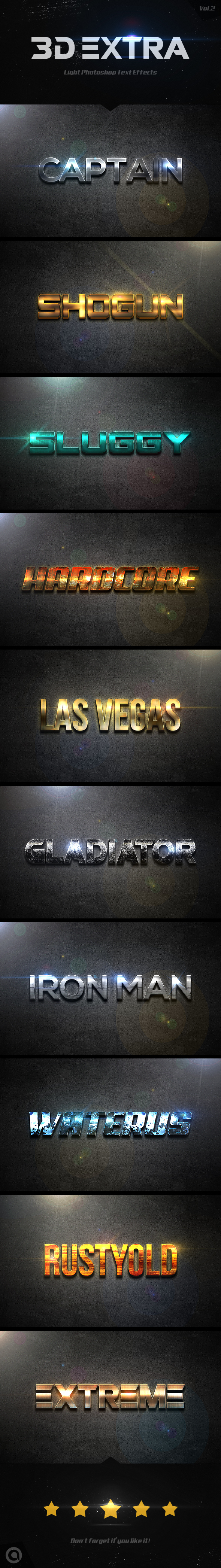 3D Extra Light Text Effects Vol.2 - Styles Photoshop