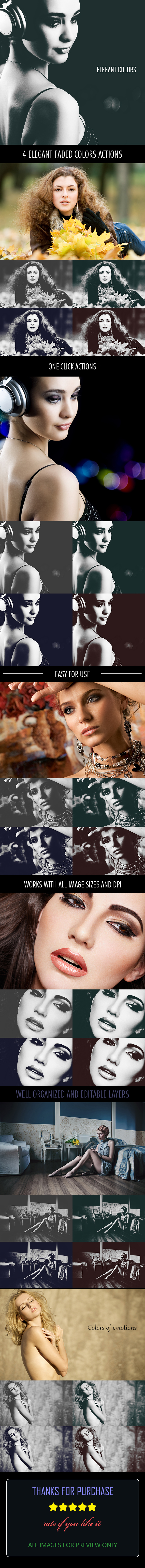 4 Elegant Faded Colors Action - Photo Effects Actions
