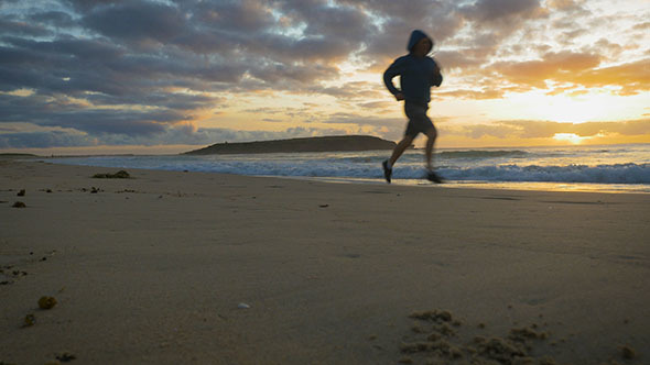 Running Along the Beach at Sunrise 2